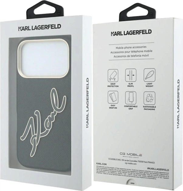 Etui do smartfona Apple iPhone 18 Pro/iPhone 17 Pro Karl Lagerfeld Smooth Big Resin Signature Logo Black (3666339660406) - obraz 8