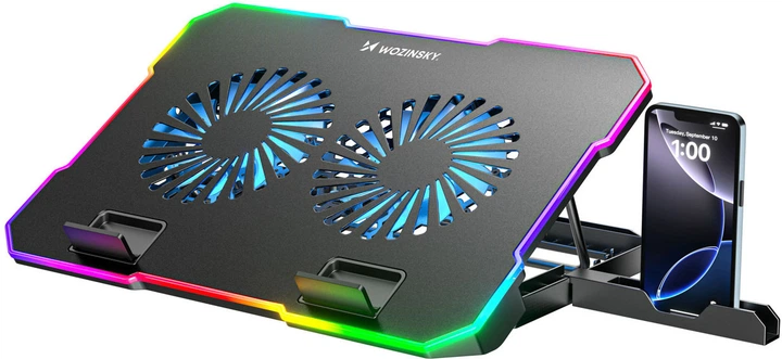 Podstawka Wozinsky WDCX-A26 NitroCool RGB chłodząca gamingowa pod laptopa Black (5907769387722) - Zdjęcie 1 Podstawka Wozinsky WDCX-A26 NitroCool RGB chłodząca gamingowa pod laptopa Black (5907769387722) - obraz 1