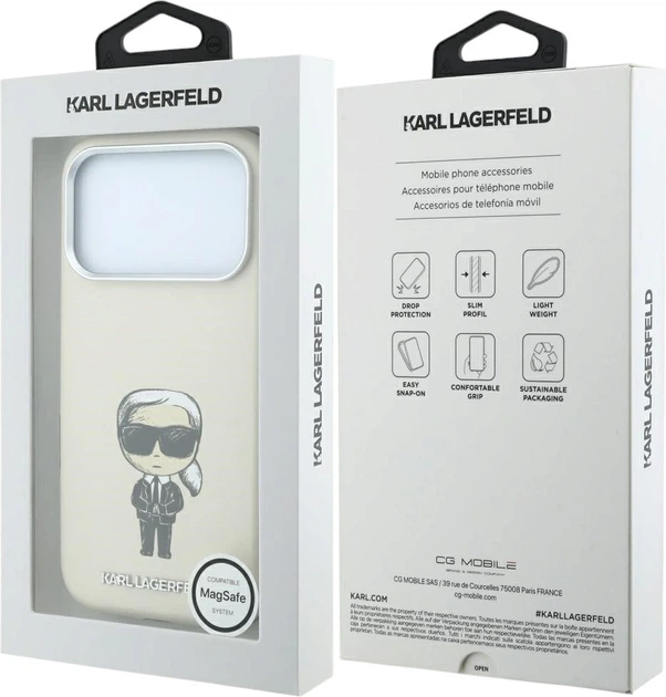 Etui do smartfona Apple iPhone 18 Pro Max/iPhone 17 Pro Max Karl Lagerfeld Smooth Ikonik Sketch MagSafe Beige (3666339657932) - obraz 8