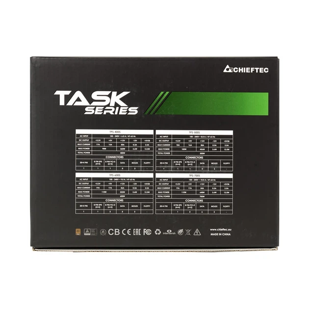 Блок питания Chieftec TASK TPS-600S 600 Вт ATX 80 PLUS Bronze 120 мм - Фото 6 Блок питания Chieftec TASK TPS-600S 600 Вт ATX 80 PLUS Bronze 120 мм - изображение 6
