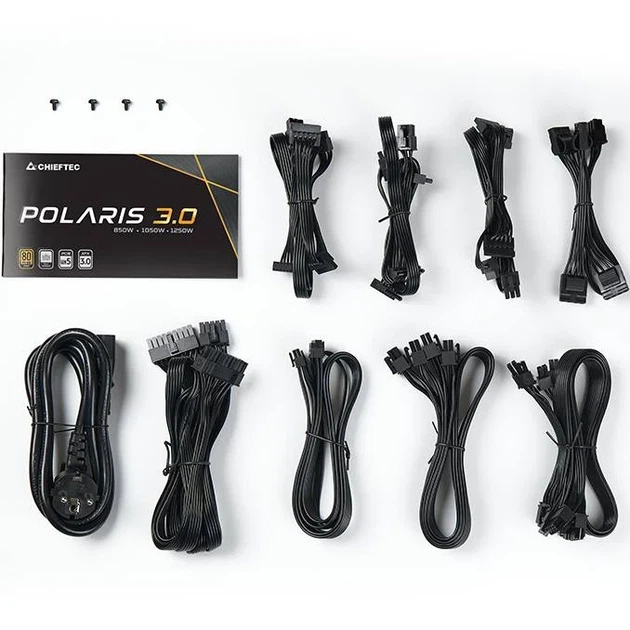 Блок питания Chieftec POLARIS 3.0 PPS-850FC-A3 850 Вт ATX, модульный, 80 PLUS Gold - Фото 8 Блок питания Chieftec POLARIS 3.0 PPS-850FC-A3 850 Вт ATX, модульный, 80 PLUS Gold - изображение 8
