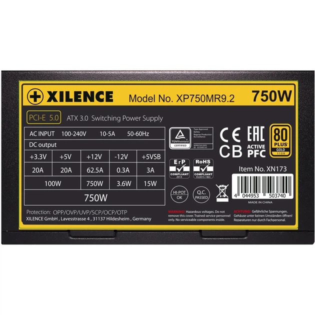 Блок питания Xilence XP750MR9.2 Performance X+ 750 Вт ATX 3.0 80 PLUS Gold полумодульный - изображение 4