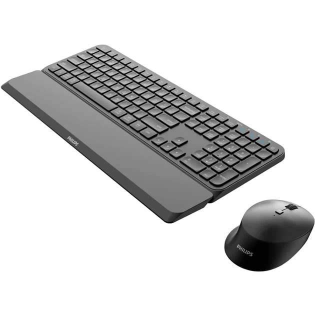 Беспроводной комплект клавиатура и мышь Philips 6000 Slim, 2,4 ГГц/Bluetooth, черный - изображение 2
