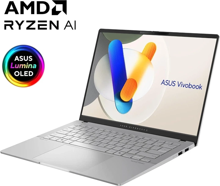 Ультрабук 14" ASUS Vivobook S 14 OLED (M5406WA) Ryzen AI 9 HX 370 RAM 32GB SSD 1TB Windows 11 Алюминиевый корпус (UKR) (102485963) - Уценка - изображение 3