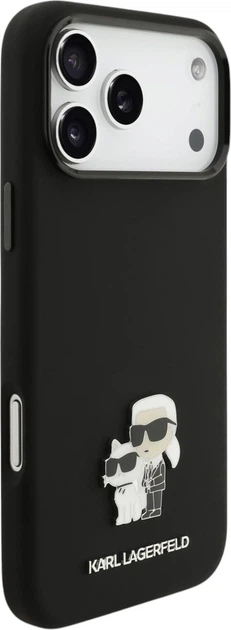 Etui do smartfona Apple iPhone 18 Pro Max/iPhone 17 Pro Max Karl Lagerfeld Silicone Karl&Choupette Metal Pin Black (3666339684112) - obraz 4