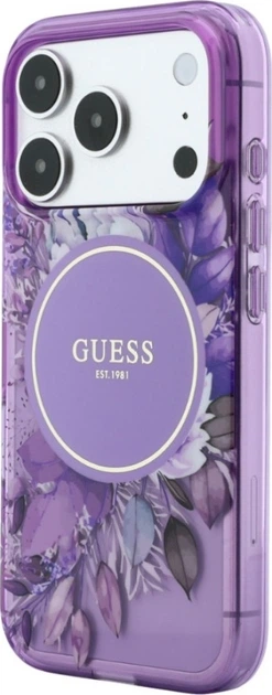 Чохол для смартфона Apple iPhone 18 Pro Max/iPhone 17 Pro Max Guess IML Flowers Pearl Strap MagSafe Purple (3666339681272) - зображення 2