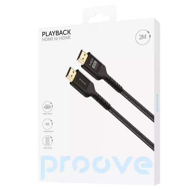 Кабель Proove PlayBack HDMI to HDMI 2м чорний - Фото 1 Кабель Proove PlayBack HDMI to HDMI 2м чорний - зображення 1