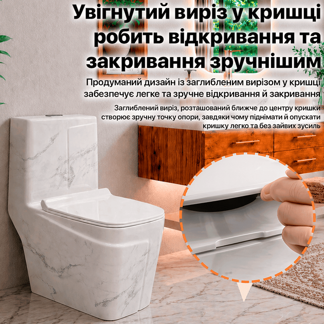 Унитаз премиальный керамический VIP унитазы дизайнерские под мрамор luxury унитаз безободковый элитный стильный Asans 8611 - изображение 4