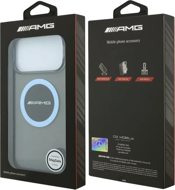 Чохол для смартфона Apple iPhone 18 Pro Max/iPhone 17 Pro Max AMG IML Transparent Bicolor Block MagSafe Black-Blue (3666339664404) - зображення 8