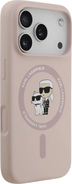 Чохол для смартфона Apple iPhone 18 Pro Karl Lagerfeld Silicone Karl&Choupette Ring MagSafe Beige (3666339676971) - зображення 4