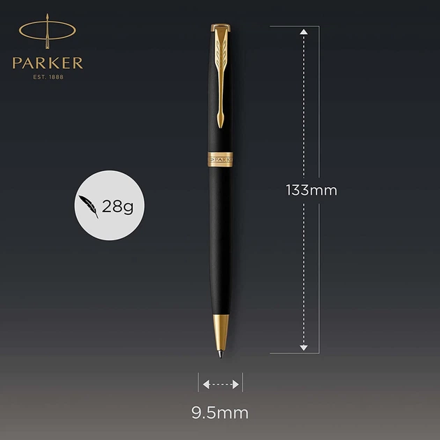 Набір ручок Parker SONNET Matte Black Lacquer GT BP Золотистий 84 832b242 - Фото 9 Набір ручок Parker SONNET Matte Black Lacquer GT BP Золотистий 84 832b242 - зображення 9