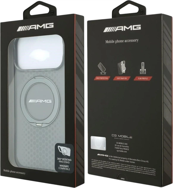 Чохол для смартфона Apple iPhone 18 Pro Max/iPhone 17 Pro Max AMG IML Double Layer Urban Line with Ring Stand MagSafe Grey (3666339664206) - зображення 8