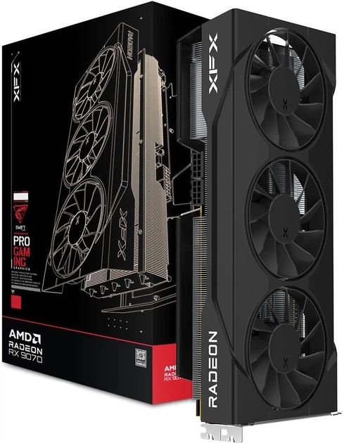 Відеокарта XFX AMD Radeon RX 9070 GRE 12GB Swift Triple Fan Gaming (RX-97GRE29B7) (GDDR6, 192 bit, PCI-E v5.0 x16) - Фото 3 Відеокарта XFX AMD Radeon RX 9070 GRE 12GB Swift Triple Fan Gaming (RX-97GRE29B7) (GDDR6, 192 bit, PCI-E v5.0 x16) - зображення 3