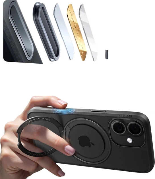 Etui do smartfona Apple iPhone 17 TORRAS Ostand Pro Black (6938075662158) - obraz 5