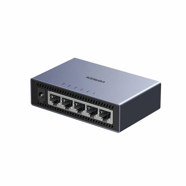 Коммутатор UGREEN CM633, 5 портов Gigabit Ethernet RJ45, алюминиевый, блок питания EU, Gray (15641EU) - Фото 1 Коммутатор UGREEN CM633, 5 портов Gigabit Ethernet RJ45, алюминиевый, блок питания EU, Gray (15641EU) - изображение 1