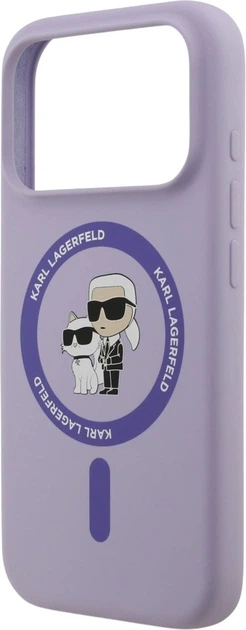 Чохол для смартфона Apple iPhone 18 Pro/iPhone 17 Pro Karl Lagerfeld Silicone Karl&Choupette Ring MagSafe Purple (3666339683320) - зображення 6
