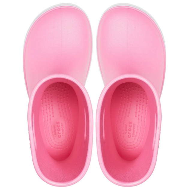 Дитячі крокси гумові чоботи Crocs Kids Crocband Rain Boot Pink (33/34, рожевий) - Фото 1 Дитячі крокси гумові чоботи Crocs Kids Crocband Rain Boot Pink (33/34, рожевий) - зображення 1