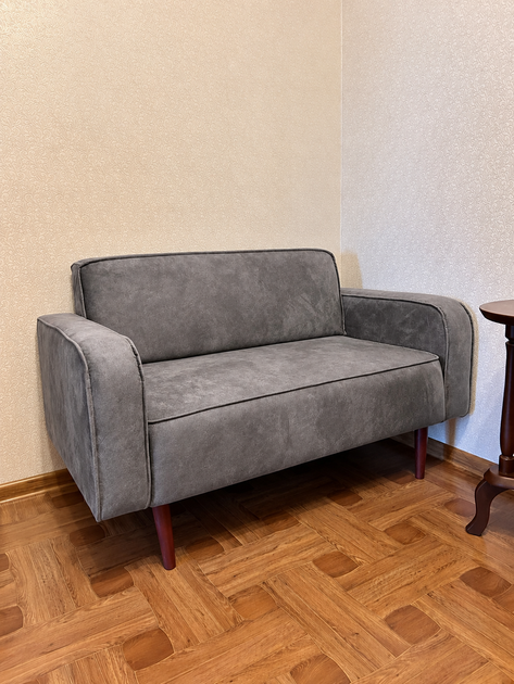 Диван офисный Tobi Sho Селдон с подлокотниками 1260х680х770 мм, велюр Крокус Серый/90 - изображение 7