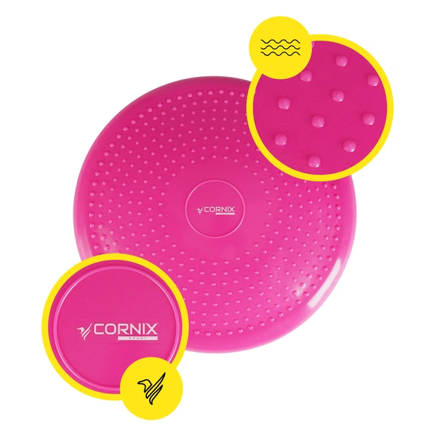 Балансировочная подушка-диск Cornix 33 см (сенсомоторная) массажная XR-0055 Pink - изображение 9