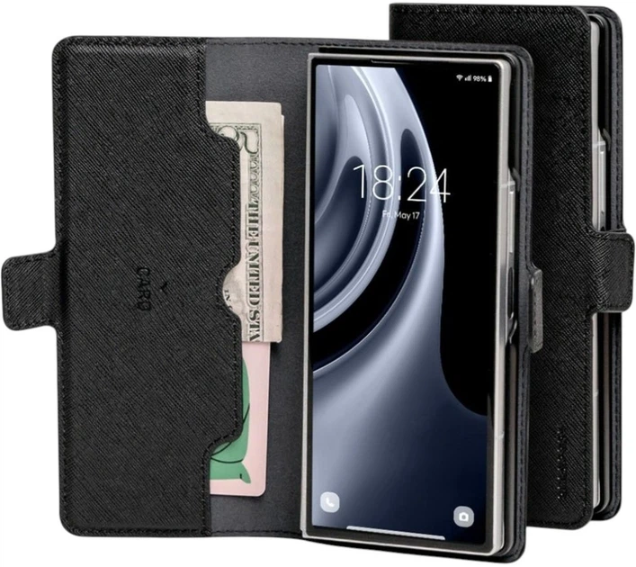 Etui z klapką do smartfona Samsung Galaxy Z Fold8 Ultra Mercury Premium Wallet Diary Black (MZD-F976-BK) - obraz 2