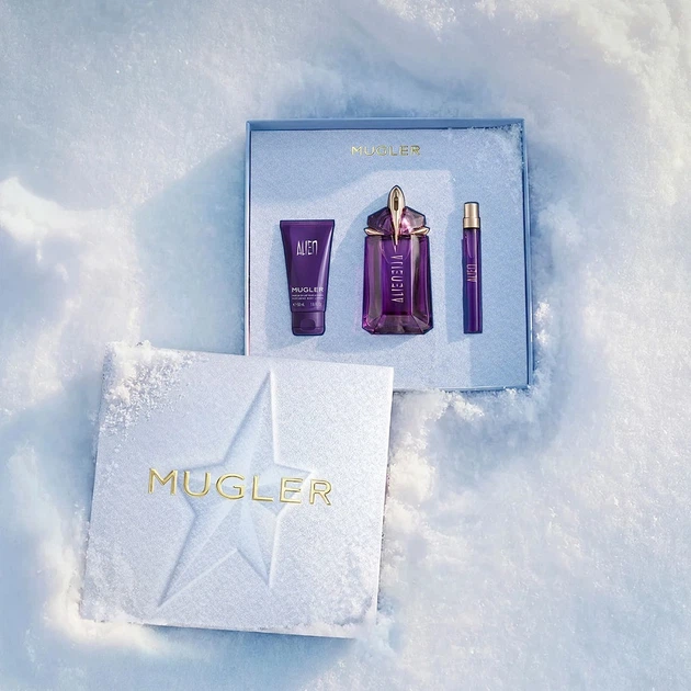 Zestaw damski Mugler Alien Woda perfumowana 60 ml + Miniaturka Woda perfumowana 10 ml + Balsam do ciała 50 ml (3614275021072) - Zdjęcie 2 Zestaw damski Mugler Alien Woda perfumowana 60 ml + Miniaturka Woda perfumowana 10 ml + Balsam do ciała 50 ml (3614275021072) - obraz 2