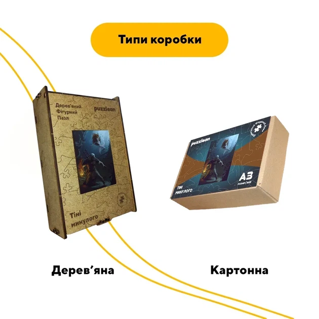 Дерев'яний фігурний пазл Тіні минулого, А1, Картонна коробка 500+ елементів - изображение 4