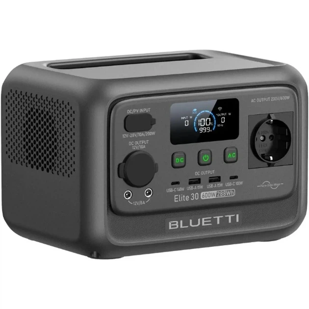 Зарядна станція BLUETTI Elite 30 V2 600W 288Wh (ELITE30V2GRAY) - Фото 3 Зарядна станція BLUETTI Elite 30 V2 600W 288Wh (ELITE30V2GRAY) - зображення 3