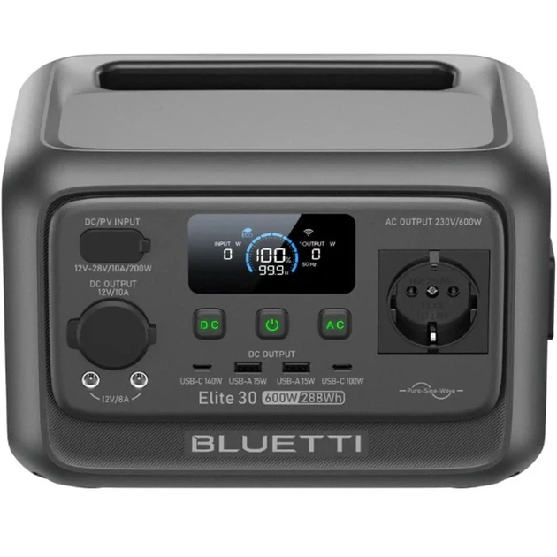 Зарядна станція BLUETTI Elite 30 V2 600W 288Wh (ELITE30V2GRAY) - Фото 5 Зарядна станція BLUETTI Elite 30 V2 600W 288Wh (ELITE30V2GRAY) - зображення 5