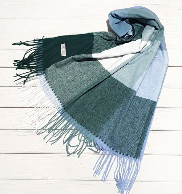 Кашемировый шарф бирюзовый Cashmere С04 - изображение 5