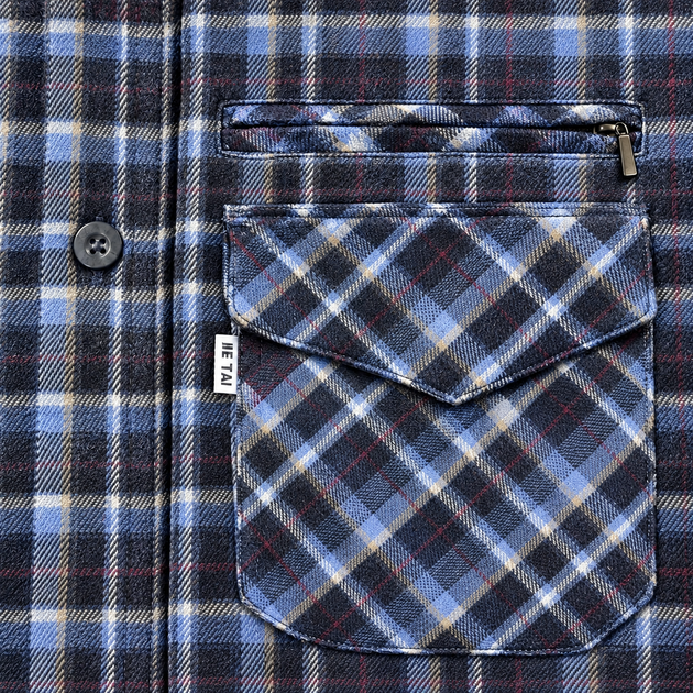 Сорочка чоловіча Gold Golf Man тепла кашемірова у клітинку,4XL, Синій з блакитним - зображення 7