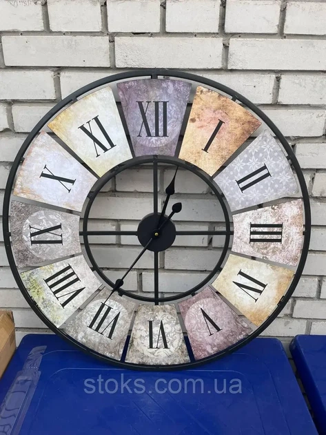 Винтажные настенные часы Vintage Metal большие металлические часы 80см - Фото 6 Винтажные настенные часы Vintage Metal большие металлические часы 80см - изображение 6