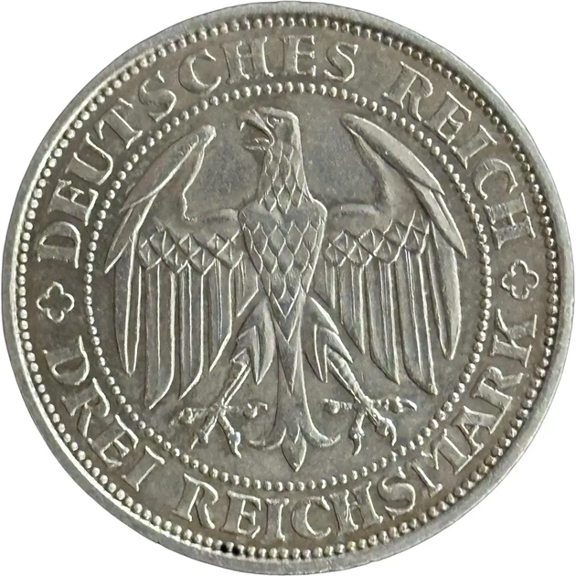 Колекційна срібна монета "3 марки" Мейсен 15 г 1929 рік - изображение 2