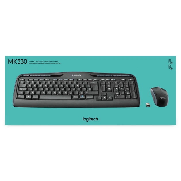 Комплект клавиатура + мышь Logitech Wireless Combo MK330 беспроводной (5099206033658) - Фото 4 Комплект клавиатура + мышь Logitech Wireless Combo MK330 беспроводной (5099206033658) - изображение 4