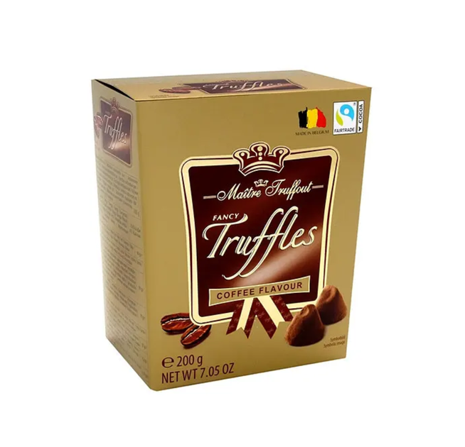 Шоколадные трюфели Maitre Truffout Fancy Truffles Coffee Flavour 200 г кофейные конфеты конусообразной формы с нежной начинкой покрытые какао-порошком - Фото 8 Шоколадные трюфели Maitre Truffout Fancy Truffles Coffee Flavour 200 г кофейные конфеты конусообразной формы с нежной начинкой покрытые какао-порошком - изображение 8