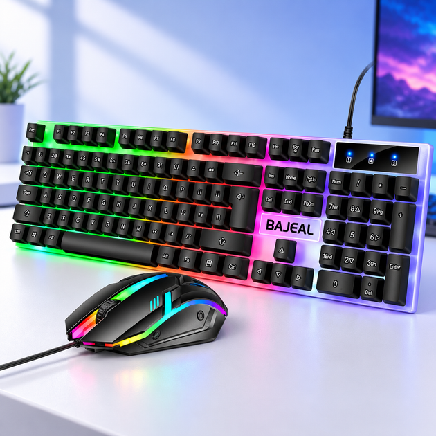 Игровой комплект T350 с проводной клавиатурой и оптической мышью с RGB-подсветкой, USB - Фото 8 Игровой комплект T350 с проводной клавиатурой и оптической мышью с RGB-подсветкой, USB - изображение 8