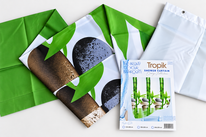 Шторка для ванної Tropik Bamboo 180*200 см BS10056 - Фото 2 Шторка для ванної Tropik Bamboo 180*200 см BS10056 - зображення 2