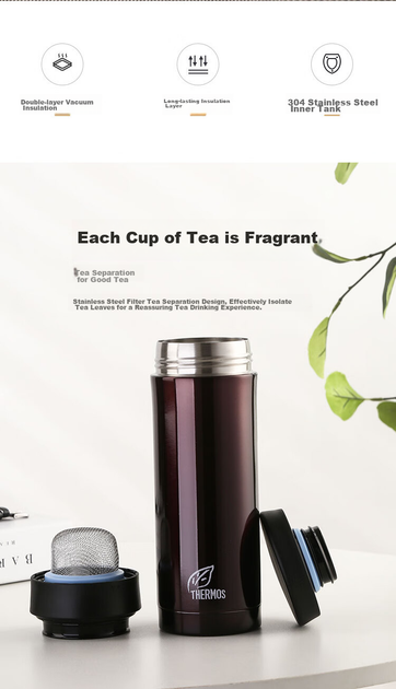 Термобутылка Thermos с ситечком 550 мл Red Plum (TCMV-550) - Фото 3 Термобутылка Thermos с ситечком 550 мл Red Plum (TCMV-550) - изображение 3