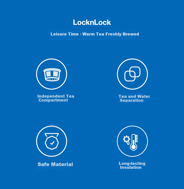 Термобутылка LOCK&LOCK с ситечком 440 мл Black (LHC4285) - Фото 2 Термобутылка LOCK&LOCK с ситечком 440 мл Black (LHC4285) - изображение 2