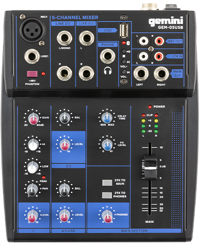 Mikser analogowy z USB Gemini GEM-05USB (747705007094) - Zdjęcie 1 Mikser analogowy z USB Gemini GEM-05USB (747705007094) - obraz 1