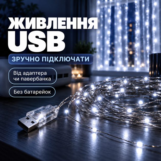 Гирлянда штора новогодняя гирлянда на окно рождественский декор гирлянда 3x3 холодный свет - Фото 6 Гирлянда штора новогодняя гирлянда на окно рождественский декор гирлянда 3x3 холодный свет - изображение 6