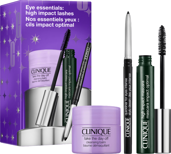 Zestaw kosmetyków do makijażu Clinique Eye Essentials High Impact Tusz do rzęs czarny 7 ml + Kredka do oczu Intense Black 0.14 g + Balsam do demakijażu 15 ml (192333320624) - Zdjęcie 2 Zestaw kosmetyków do makijażu Clinique Eye Essentials High Impact Tusz do rzęs czarny 7 ml + Kredka do oczu Intense Black 0.14 g + Balsam do demakijażu 15 ml (192333320624) - obraz 2