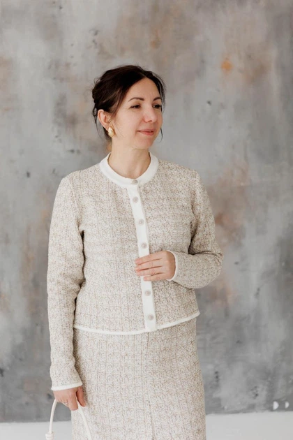 Женский вязаный жакет Viva ART KNIT беж, L 047165 - Фото 1 Женский вязаный жакет Viva ART KNIT беж, L 047165 - изображение 1