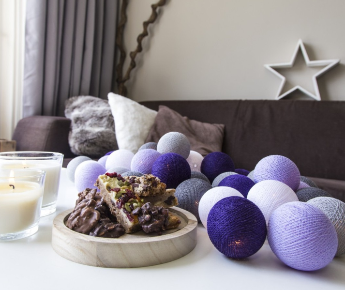 Гірлянда Cotton Bolls Лаванда декор 20 куль 3 метри - Фото 3 Гірлянда Cotton Bolls Лаванда декор 20 куль 3 метри - зображення 3