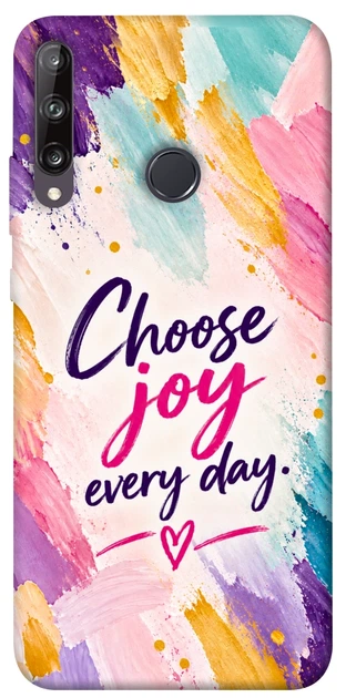 Чехол для Huawei P40 Lite E с принтом Choose joy everyday - Фото 1 Чехол для Huawei P40 Lite E с принтом Choose joy everyday - изображение 1