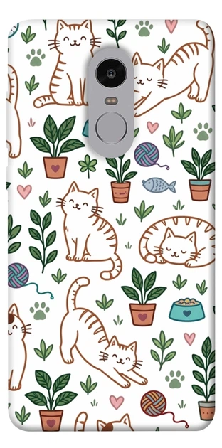 Чехол для Xiaomi Redmi Note 4X с принтом Cats pattern - Фото 1 Чехол для Xiaomi Redmi Note 4X с принтом Cats pattern - изображение 1