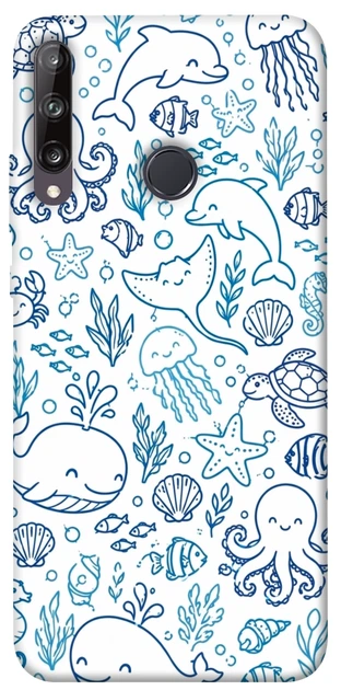Чехол для Huawei P40 Lite E с принтом Sea pattern - Фото 1 Чехол для Huawei P40 Lite E с принтом Sea pattern - изображение 1