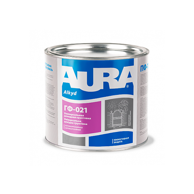 Универсальная алкидная грунтовка Aura ГФ-021 0,9 кг, черная - с ...