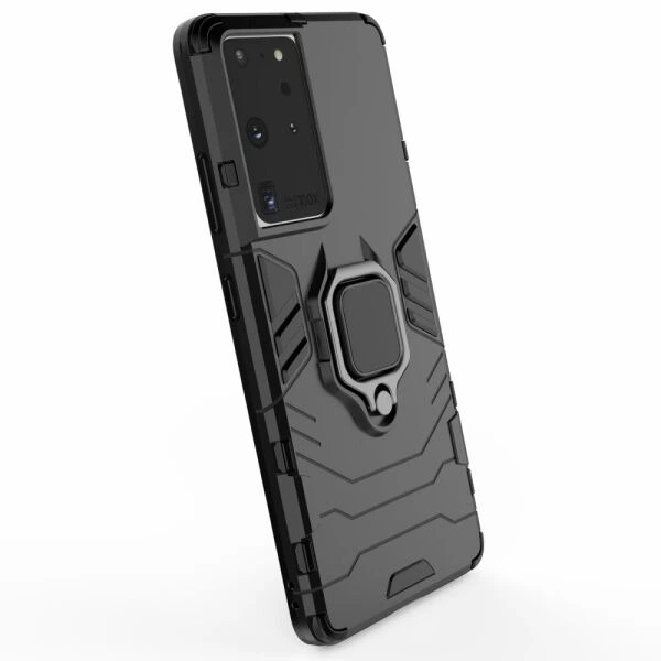Чохол з підставкою Deexe Hybrid Case для Samsung Galaxy S21 Ultra - Black - зображення 5