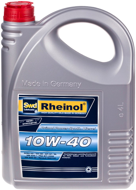Моторное масло Rheinol Primol Power Synth Diesel 10W-40 4 л (31345.471 ...
