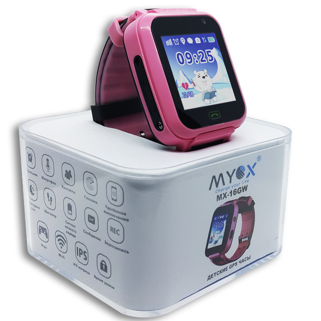 Дитячі водонепроникні GPS годинник MYOX МХ-16GW рожеві (камера+ліхтарик) - зображення 3